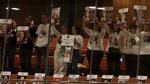 This is the moment protesters heckled Israeli Prime Minister Benjamin Netanyahu during an address in the Knesset. | The National