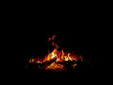 Night Fireplace with Crackling Fire Sounds 🔥Cozy Fireplace 4K. Dark Fireplace Noises Black Screen