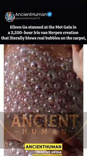 Eileen Gu’s Met Gala Dress Took 2,550 Hours… and Blows Real Bubbles 😳✨ #MetGala