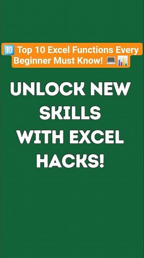 🔟 Top 10 Excel Functions Every Beginner Must Know! 💻📊 #excel #exceltips #shorts