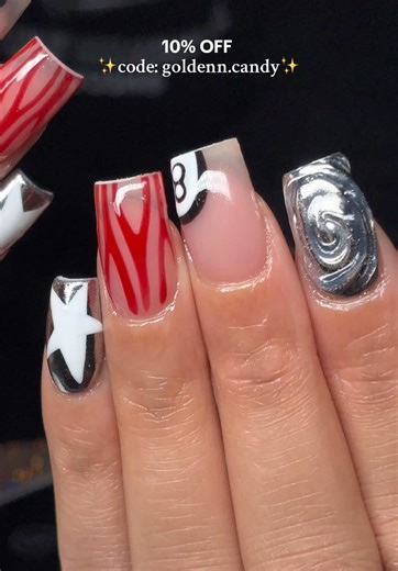 Creative Nail Art with Golden Candy Overlay