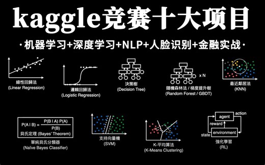 【kaggle竞赛】花半天的时间居然就学会了Kaggle上最适合新手的十大项目！（机器学习实战/深度学习实战/NLP/人脸识别/金融实战）