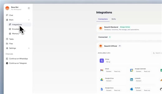 Most agent platforms: "Here's an API key, a Docker container, and 47 pages of docs. Good luck."Base44: "Describe what you want. Done."130 skills. Cloud-native. Zero setup.They cooked for real.
