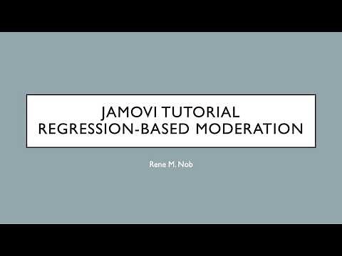 Jamovi Tutorial: Moderation via Regression