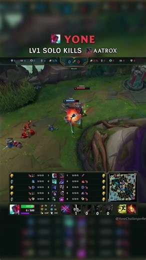 Yone LV1 SOLO KILLS Aatrox | EUNE Master Patch 26.14 #shorts