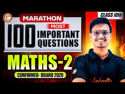 Class 10 Maths 2 Top 100 Important Questions 2026 | Maths 2 Most IMP Questions Class 10 | Pravin Sir