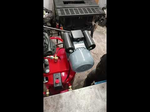 Connecting a compressor motor to a live 110v power supply.