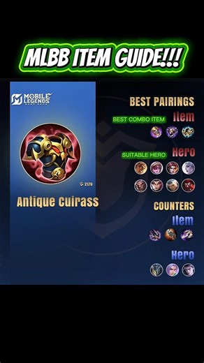 ANTIQUE CUIRASS EXPLAINED 😱 Best Combo + Heroes + Counters | MLBB Item Guide