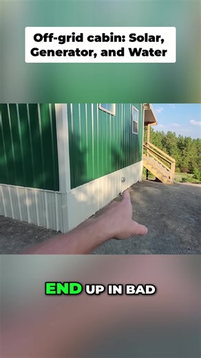 Cabin off-grid? Generator to the rescue when solar dips! Plus, see the 2000-gallon tank, pump, and filtration setup. #OffGridLiving #CabinLife #GeneratorPower #SustainableLiving #TinyHouse
