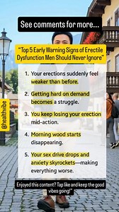 “Top 5 Early Warning Signs of Erectile Dysfunction Men Should Never Ignore” Discover the top early warning signs of erectile dysfunction so you can take action early and protect your sexual health. #ErectileDysfunction #MensHealth #SexualWellness #EDSigns #HealthyLifestyle | HealthVibe Daily