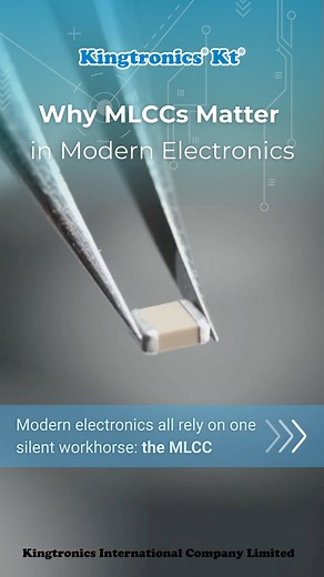 MLCCs power smartphones, EVs, 5G networks, AI servers—and almost every modern device. Discover why this tiny component matters and how Kingtronics® Kt® ensures stable MLCC supply worldwide. Inside an MLCC: multilayer ceramic, Ni/Cu electrodes, reliable termination, Sn/Ni plating Applications: EVs, 5G, AI servers, consumer & industrial electronics Kingtronics® Advantage: stable supply, strict inspection, SMD & Radial series Learn more → https://www.kingtronics.com/MLCC-Capacitors Contact → info@k