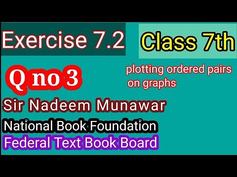Class 7 Exercise 7.2 Q no 3 order pairs. NBF Maths | federal Board sir Nadeem Munawar