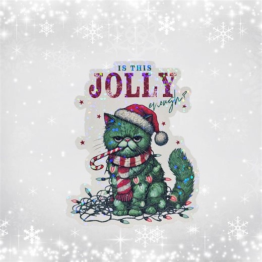Is This Jolly Enough? Grumpy Cat Christmas Sticker - Etsy