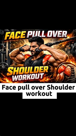 💢 Rope face pull over 💢 #youtubeshorts #gym #motivation