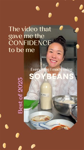 Best of 2025: This video went viral for a reason! This is everything I made using soybeans 🌱✨ It all starts with soaking dried organic soybeans. From there: 1️⃣ Fresh soy milk – my absolute favorite drink 2️⃣ Ginger tofu pudding – silky and comforting 3️⃣ Silken tofu with crispy chili oil – a dreamy savory dinner 4️⃣ Homemade firm tofu – so much better than store-bought 5️⃣ Soy yoghurt – plain or with black currants, fermented overnight 6️⃣ And nothing goes to waste: I freeze the okara or bake 