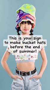 Luckily, Summer doesn't officially end for another three weeks! Make some cute bucket hats in the meantime! Get the pattern: https://bit.ly/4fZzaDz | Red Heart Yarns