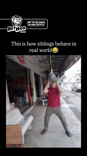Inflyta on Instagram: "The instagram reel of a blindfolded man in a red shirt comically dodging and posing against a swinging plastic-bagged watermelon in a Southeast Asian street market, blending piñata-style prank with martial arts flair for slapstick humor. The clip transitions to women using watermelon slices as makeshift paddles in a mock game, amplifying the absurdity and earning over 1.5 million views, 1,000 likes, and 95 mostly Indonesian replies like "ngakak banget" (super funny). , an 