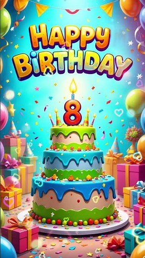 Fun Animated Happy 8th Birthday Wishes for Boy 🎂 Cool Birthday Greeting Video for Him #boybirthday