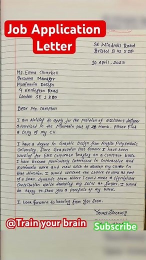 Job application letter | writing | job letter | application | letter | job| #application #letters