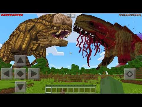 I Found DISTORTUS REX vs PARASITIC REX in Minecraft Pocket Edition...