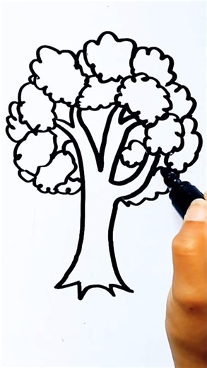 How to draw a Tree Step By Step 😱 গাছের ছবি আঁকা #shorts #drawing #viral #art