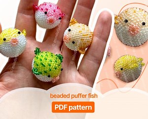 3D Beaded Puffer Fish PDF Pattern: Miyuki Seed Bead Tutorial (beading Pattern) - Etsy UK