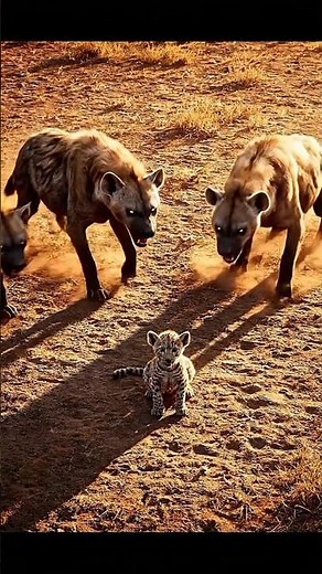 Hyenas Attack Leopard Cub, But The Leopard Fights | Intense Wildlife Rescue #shorts