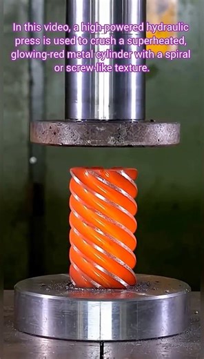 Maximum Pressure: Hydraulic Press Crushes Superheated Spiral Metal