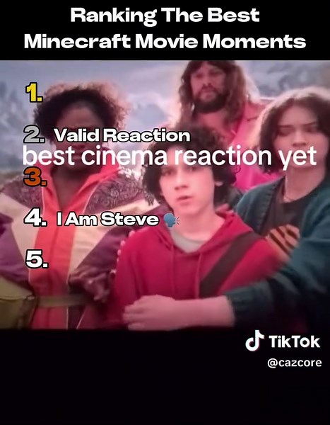 Ranking The Best Minecraft Movie Moments 🍿 #ranking #top5 #minecraft #minecraftmovie