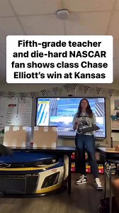 Fast learners, emphasis on the fast. 🏁 With a NASCAR-themed classroom to match, this teacher shared Chase Elliott’s epic come-from-behind win at Kansas with her fifth graders. 🎥: IG | theracingteacher_ga | Motorsport.com