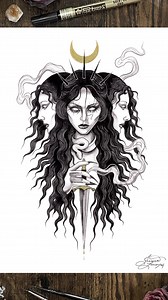 5.6K reactions · 65 comments |  Day 25: Hecate ️ #inktober #jlauscryptic #inktober2024 #greekmythology #mythology #hecate #hekate #greekgoddess | Jessica Lauser | Facebook