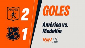 ¡AMÉRICA LOGRÓ UN TRIUNFO IMPORTANTE ANTE MEDELLÍN EN LA TERCERA FECHA DE LOS CUADRANGULARES DE #LALIGAxWIN! 👹⚽🔥🤯 ⚽En el cierre del partido, el capitán Adrián Ramos se vistió de héroe y anotó el gol del triunfo para que el 'Escarlata' sume su primera victoria en el Grupo A y finalice la tercera fecha con 4 unidades. 🔝 | Win Sports