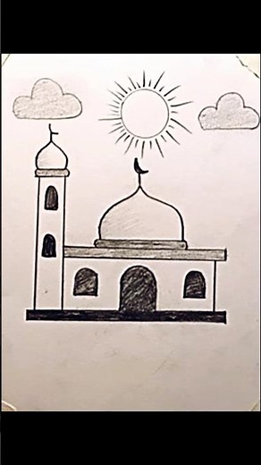 Mosque Pencil Drawing | Easy Step By Step Sketch For Beginners #Drawing #Art