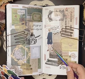 1K views · 101 reactions | Journaling ASMR session  #fyp #souvenirs #viral #stickerlovers #scrapbooking #stickerart #stickerjournal #journal #asmr #diy #diycrafts #diary #journaling #handbook #classicjournal #vintagejournal #junkjournal #asmrvideo #recycling #recycled #paperart | Brave's Stickers ASMR TV | Facebook