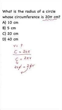 What is the radius of a circle whose circumference is 20π cm? #circumference #perimeterandarea