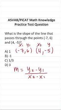 Calculating Slope: ASVAB/PiCAT Math Knowledge Practice Test Question #acetheasvab with #grammarhero