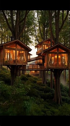 Building a Treehouse Village in the Forest 🌲