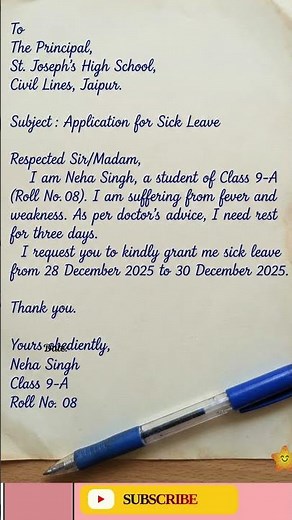 Application For Sick Leave