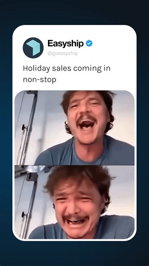 Holiday sales: 😄 Holiday shipping without automation: 😭 Let’s fix that. Easyship keeps peak season moving with lower rates, automated workflows, and real-time tracking. #ecommerce #holidayshipping #peakseason #logistics #easyship | Easyship