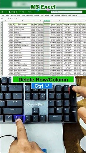 Insert & Delete Rows/Columns in Excel With ONE Shortcut! 🤯 #shorts