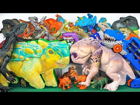Jurassic World Unboxing Review | Dino Hotwheel T-rex Spinosaurus Raptor Triceratops Giga Dino | ASMR