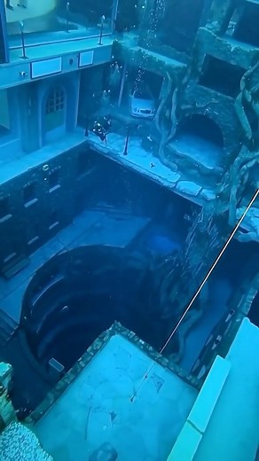 Architecture & Design on Instagram: "Located in #Dubai’s Nad Al Sheba neighborhood, Deep Dive Dubai’s pool has been verified by Guinness World Records as the world’s deepest swimming pool for diving at a mind-boggling depth of 60.02 meters and holding 14 million liters of water — the equivalent of six Olympic-sized swimming pools. The pool also features a stunning "sunken city", complete with an abandoned streetscape and featuring an apartment, garage, and arcade and even a working foosball tabl
