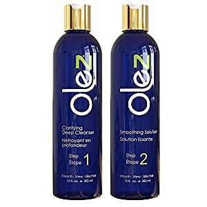 Olez Smoothing Keratin Hair Treatment Kit (8 Oz), 2-Step Formaldehyde Free, Helps Keep Smooth, Shiny, Silky Hair For All Hair Types, With Spray