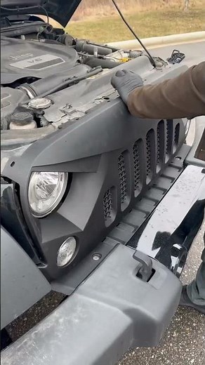 Jeep wrangler JK new grill installation #