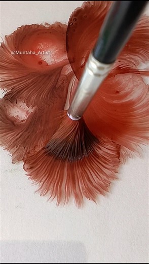 Wow Art🤯! One stroke flower painting 🤎🖌️ #art #painting #trending #viral