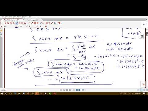 Trig Antiderivative Rules