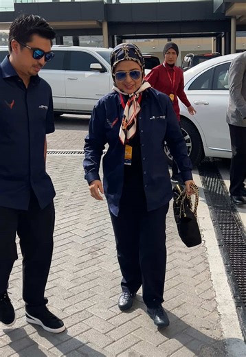We are honoured to be joined by Her Majesty Raja Zarith Sofiah, Queen of Malaysia, for todays Asian Le Mans race at Yas Marina Circuit in Abu Dhabi 🏁 HH Prince Jefri Ibrahim and HH Prince Abu Bakar Ibrahim are competing together, alongside Alexander Sims, in the #66 Chevrolet Corvette Z06 GT3.R race car with Johor Racing. #JohorRacing #ALMS #Malaysia #Johor