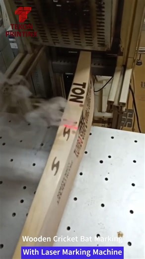 Laser Marking on Wooden Cricket Bat - laser printing machine For Wood - Desktop Laser Marker
