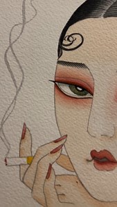 Every gaze gives us something new to consider. Look at this gorgeous collection of over 20 paintings by Claudia De Sabe Tattoo! #beautifulbizarre #tattooart #portraitsart #vintagevibes #artlovers | Beautiful Bizarre Magazine