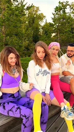 Keeping leg over girl prank